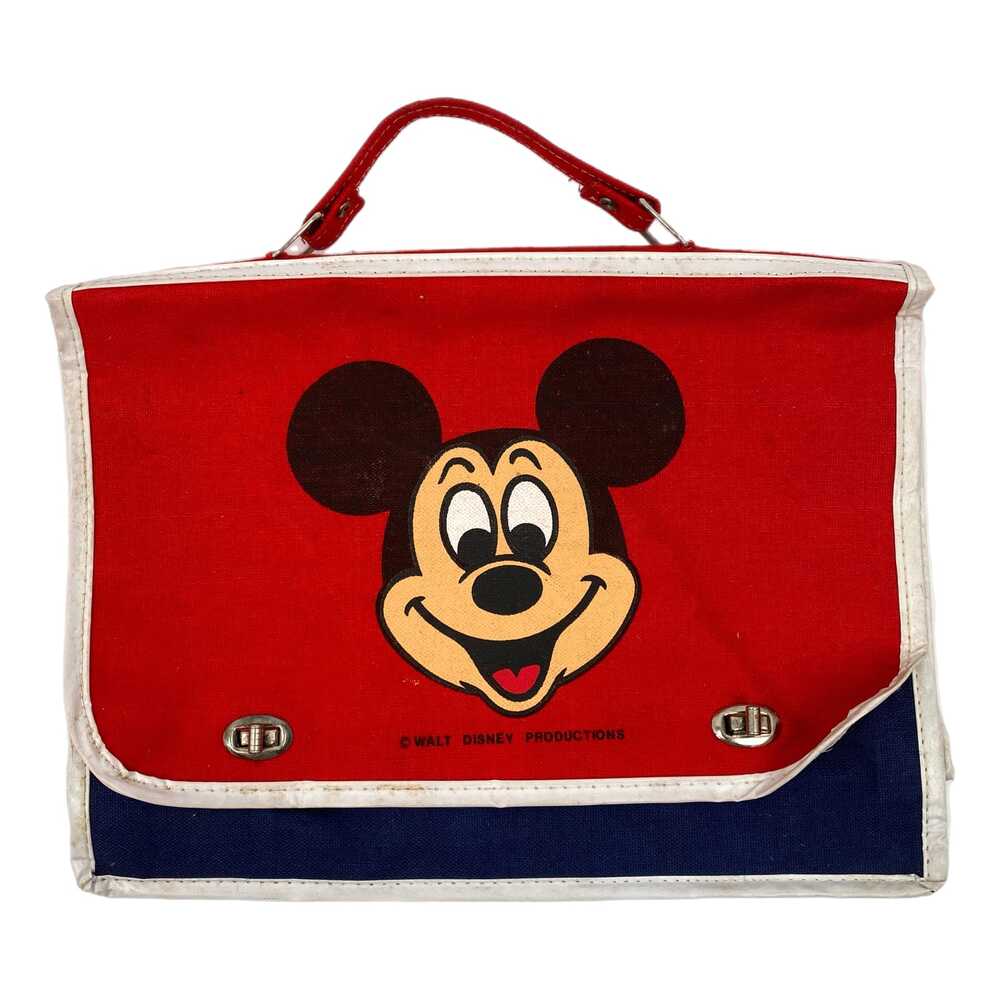 Disney Red Cotton Vintage Mickey Mouse Top Handle Bag | One Size